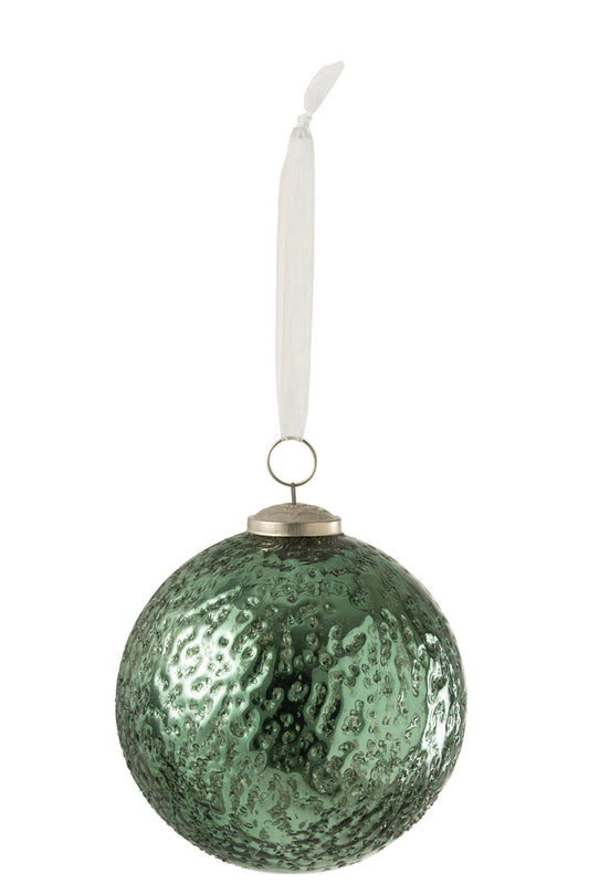 Kerstbal Glas Groen Groot