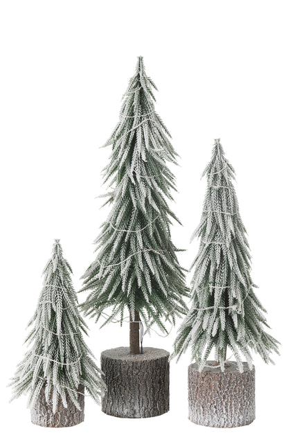 Kerstboom A +Led Plastic Sneeuwgroen Groot